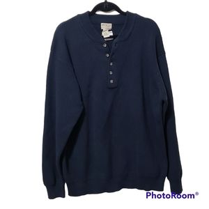 L.L. Bean Cotton Knit Long Sleeve 1/4 Button Front Sweater  XXL-Tall